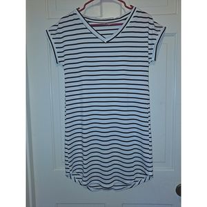 Women’s striped short sleeve dress mini summer party travel tshirt sport comfy